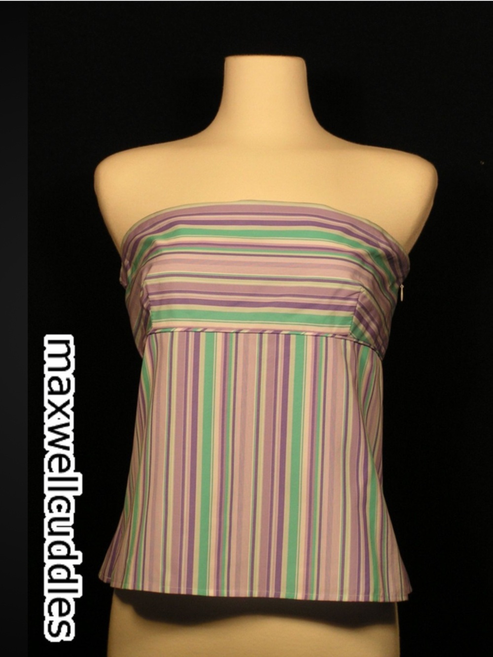 J CREW KATHRYN BROADCLOTH COTTON TUBE TOP New W/ Tags Lilac mint green stripe 10